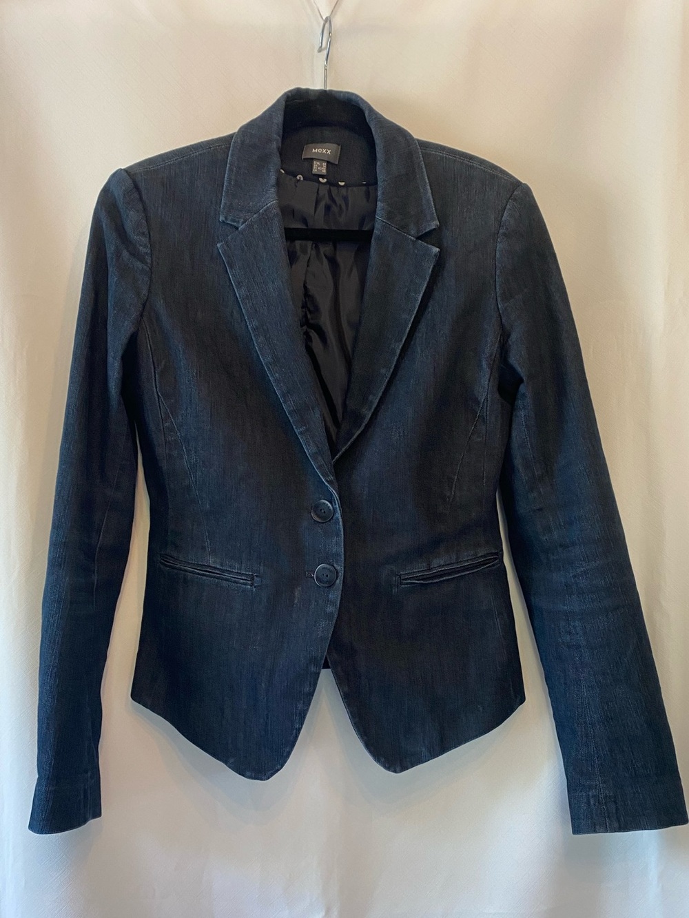 Mexx Y2K Dark Denim Fitted Blazer 40 elevated Grunge Western Cowgirl Corpcore